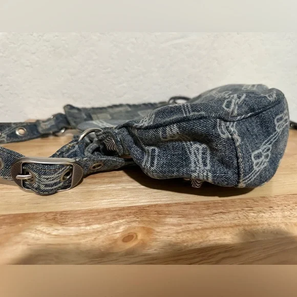 Balenciaga Le Cagole BB Monogram Denim Mini Shoulder Bag - Picture 5 of 8